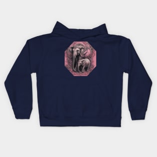 Beautiful elephant and calf Kids Hoodie